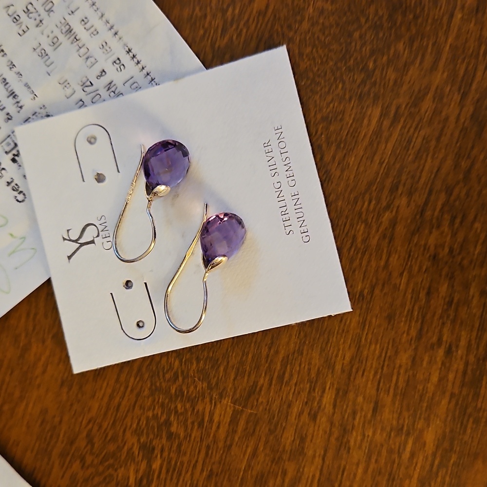 Amethyst/sterling Earrings - Picture 5 of 5